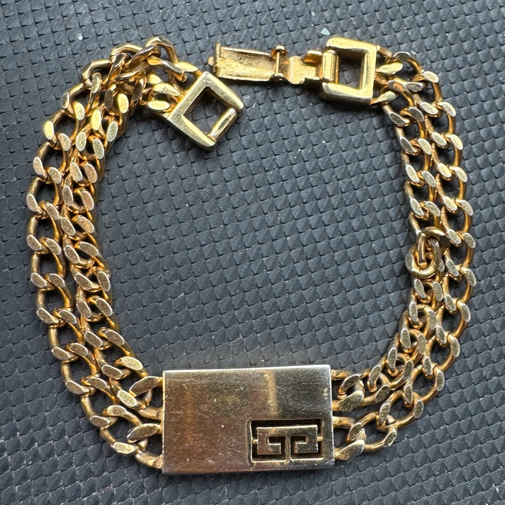 Givenchy Gold Chain Bracelet with Logo